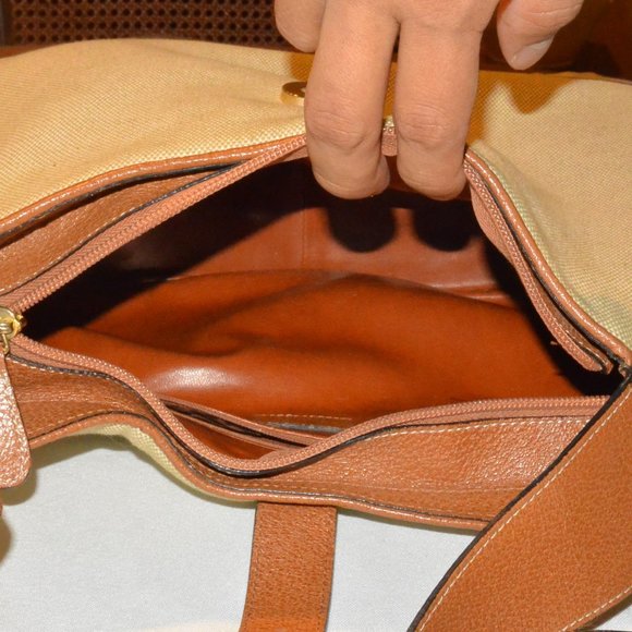 RENE Italy CANVAS & LEATHER SHOULDER BAG - Picture 7 of 8